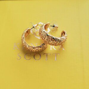 Kendra Scott Harper Gold Small Hoop Earrings New Authentic